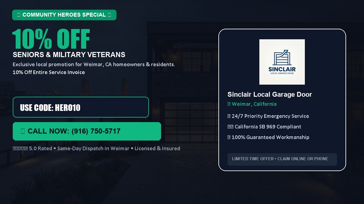 10% OFF Senior Citizens (65+) & Military / Veteran Community Discount in Weimar, CA